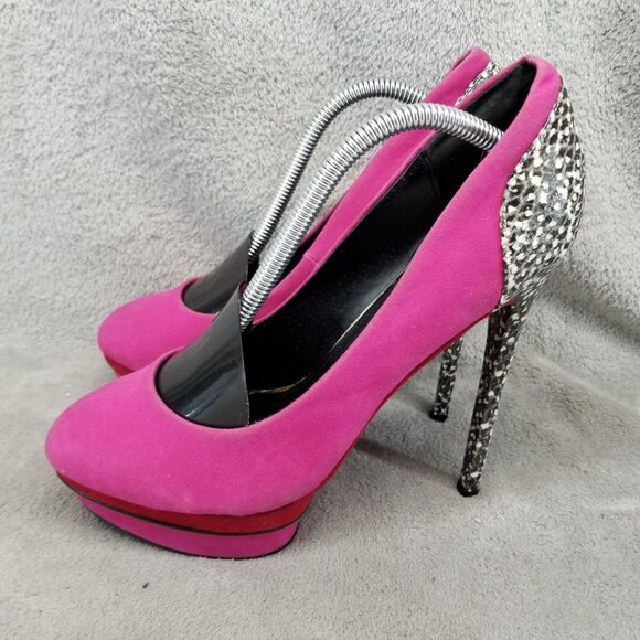 Colin Stuart Shoes Womens Size 8.5 Pink 6 Inch Stiletto Platform Heels *Read* - Picture 1 of 16